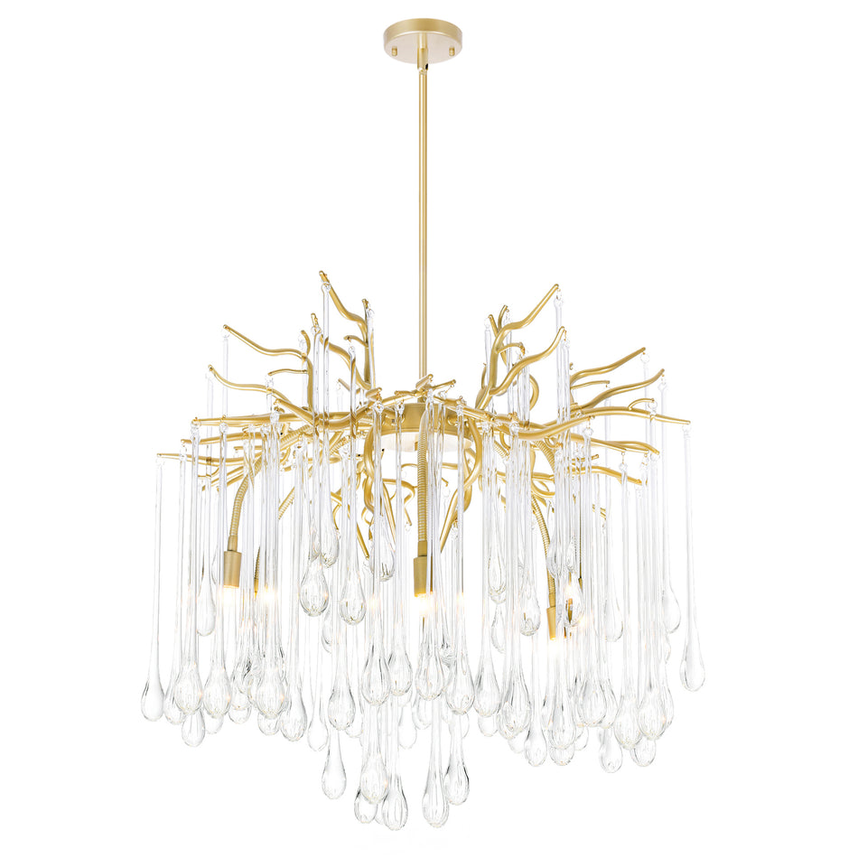 Anita 6 Light Gold Leaf Chandelier