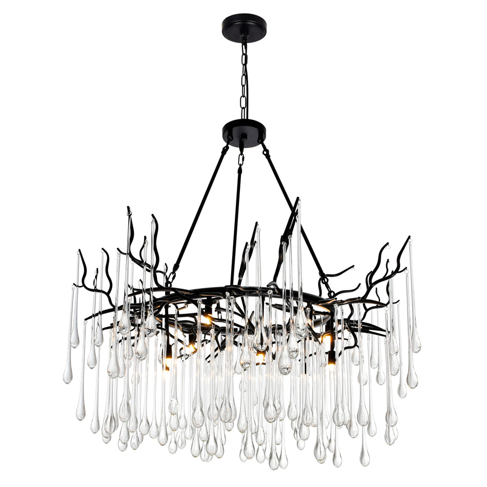 Anita 12 Light Black Chandelier