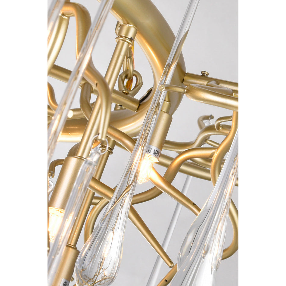 Anita 12 Light Gold Leaf Chandelier by CWI