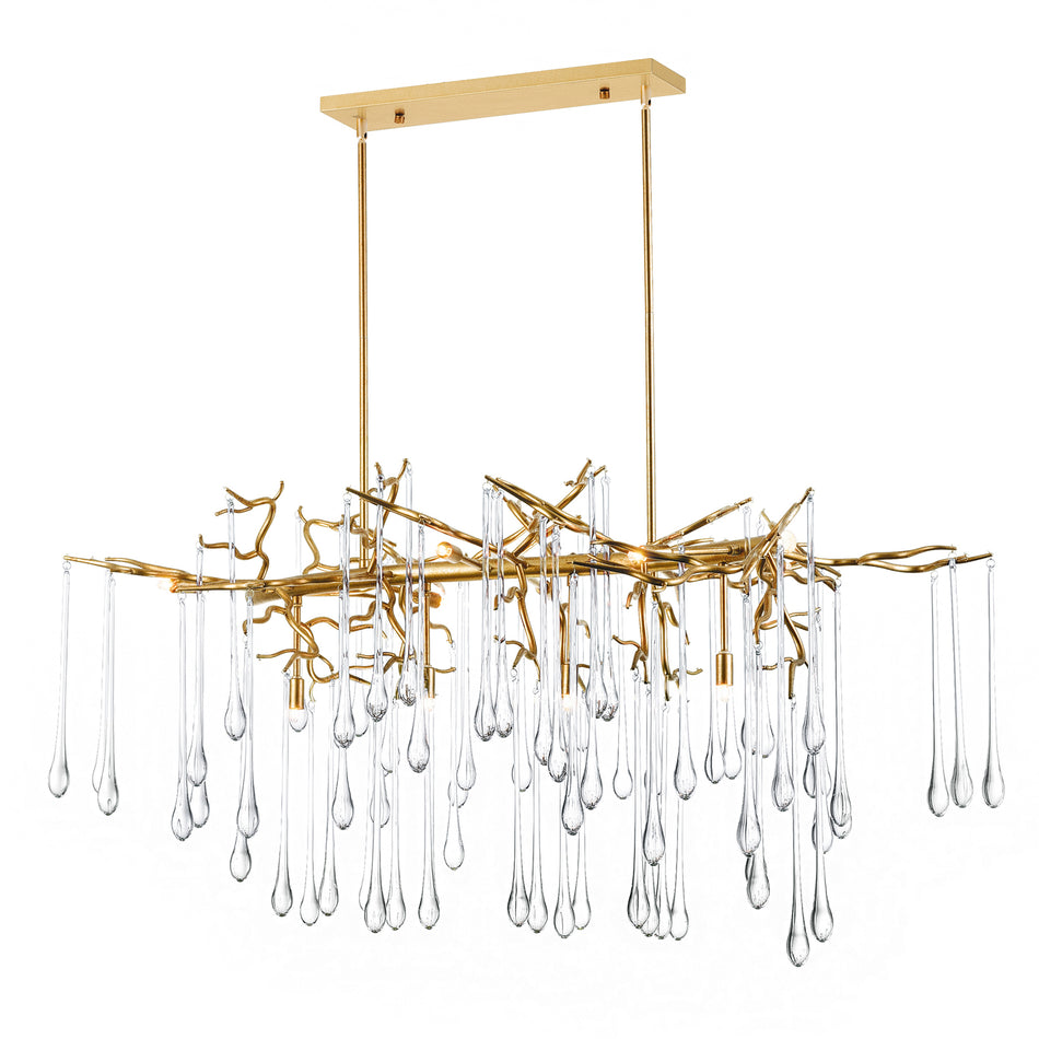 Anita 10 Light Gold Leaf Chandelier by CWI