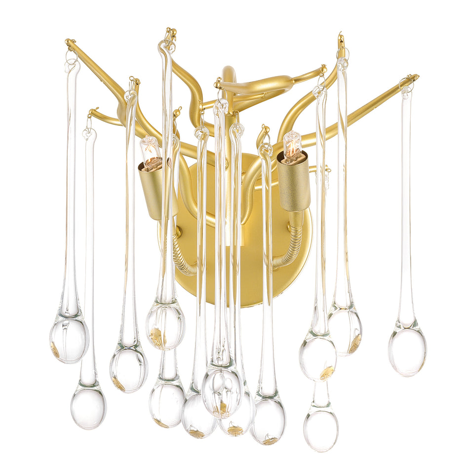 Anita 2 Light Gold Leaf Wall Sconce by CWI