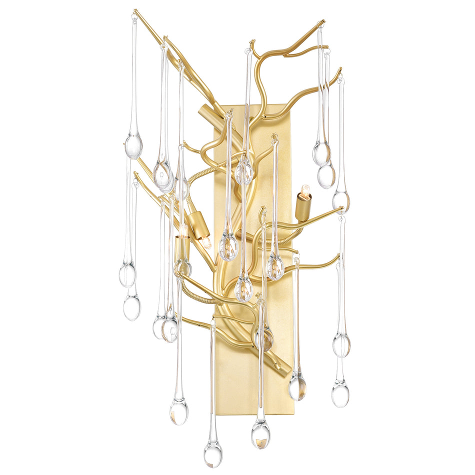 Anita 3 Light Gold Leaf Wall Sconce by CWI