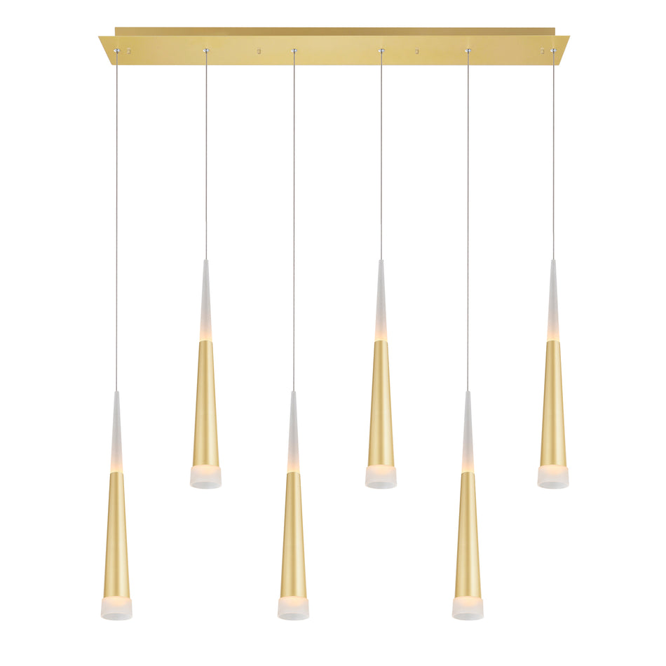 Andes Integrated LED Satin Gold Pool Table Light by CWI
