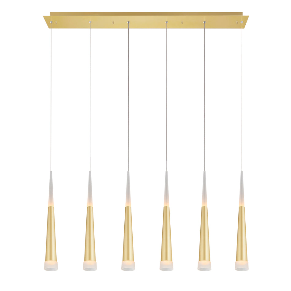 Andes Integrated LED Satin Gold Pool Table Light