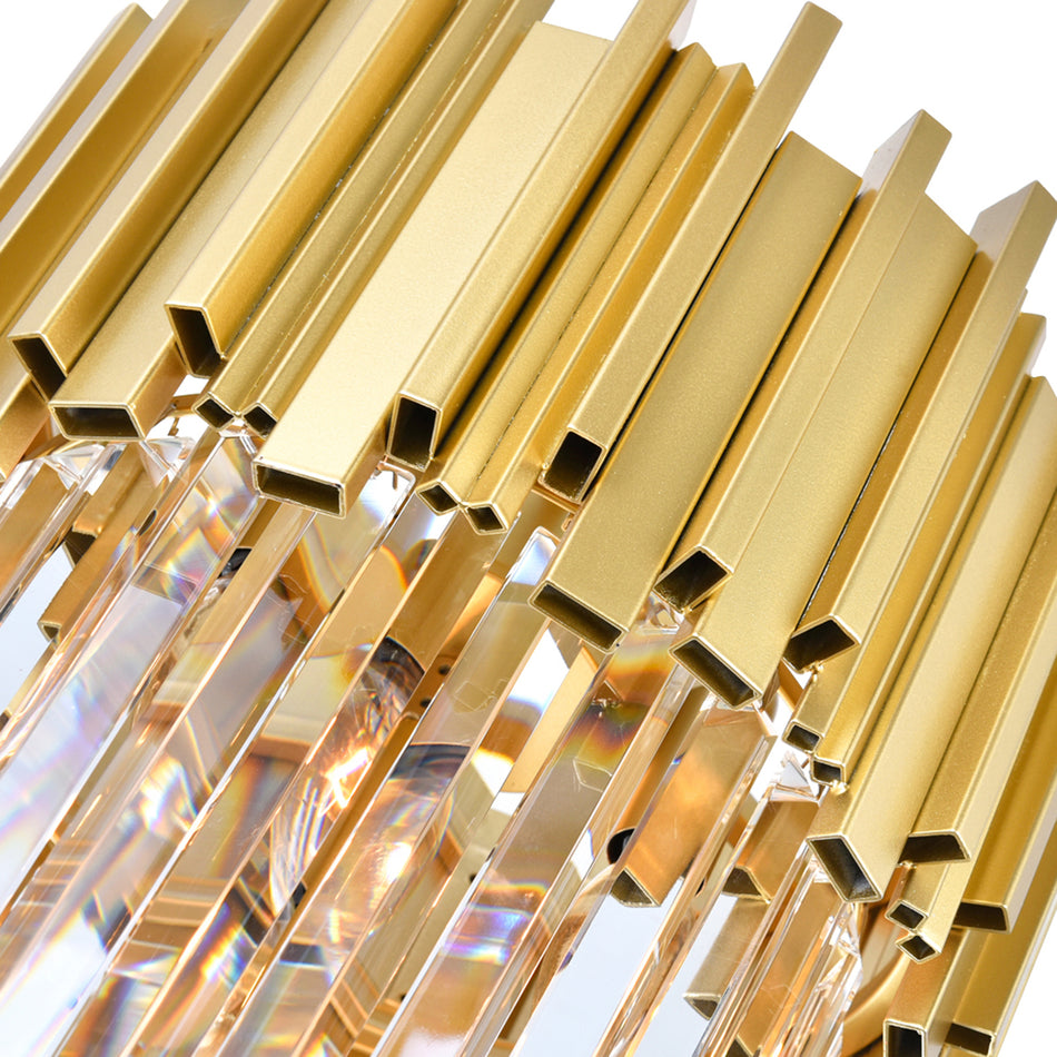 Deco 4 Light 12in Medallion Gold Down Mini Chandelier by CWI