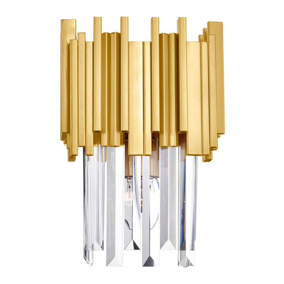 Deco 1 Light Medallion Gold Wall Light by CWI