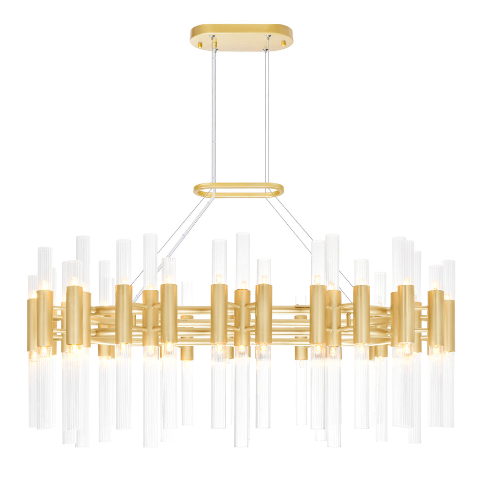 Orgue 72 Light 39in Satin Gold Chandelier