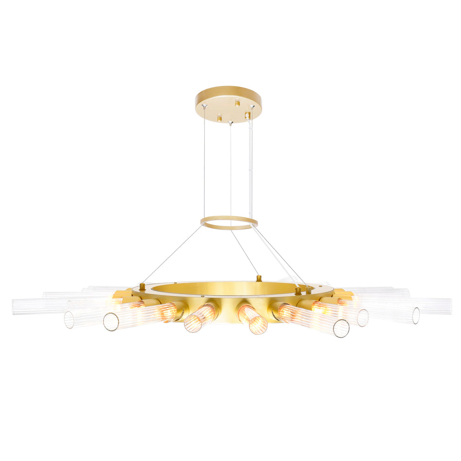 Collar 21 Light Chandelier With Satin Gold Finish by CWI