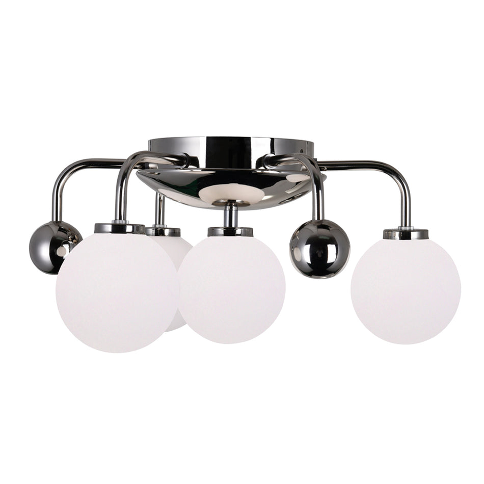Element 4 Light Flush Mount With Polished Nickel Finish by CWI