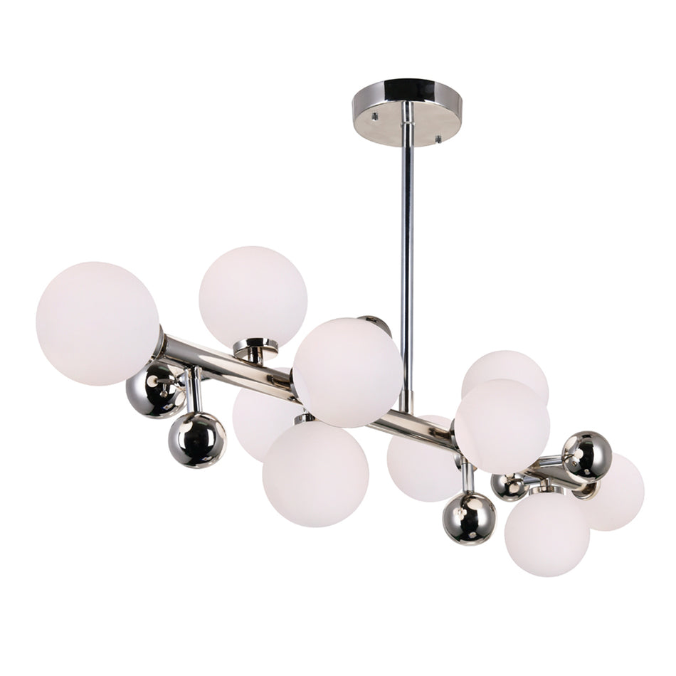 Element 10 Light Chandelier With Polished Nickel Finish by CWI