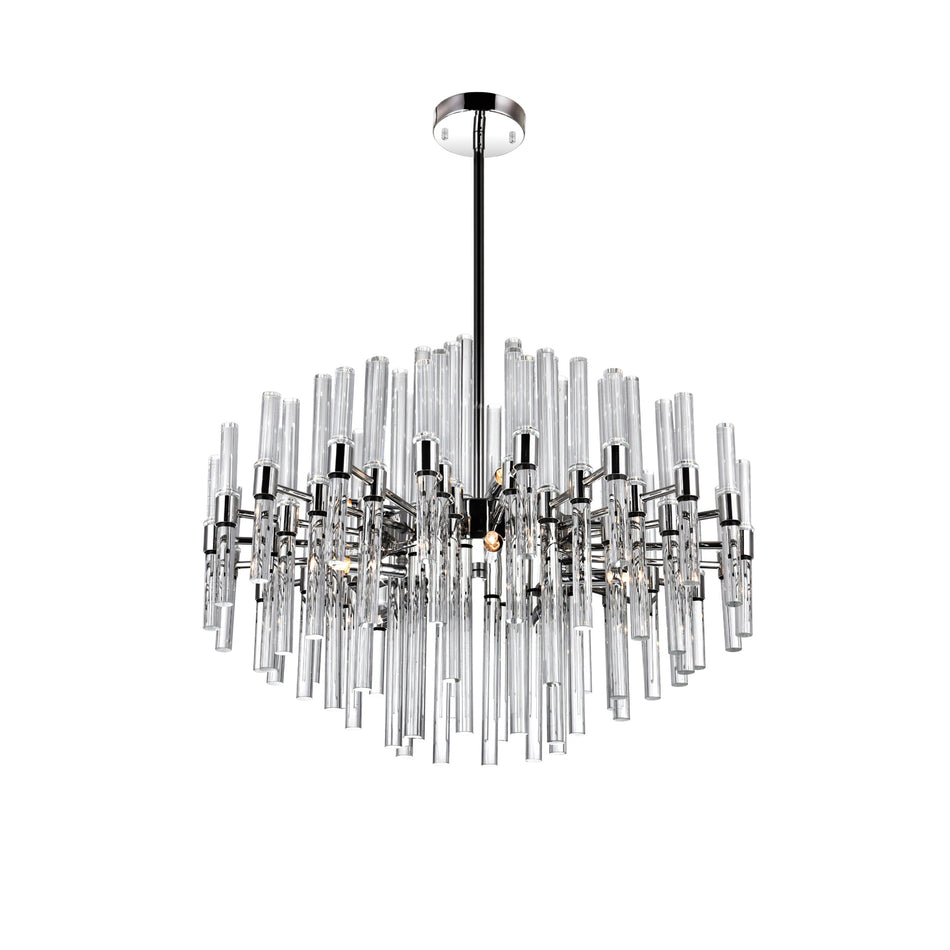 Miroir 10 Light 26in Polished Nickel Chandelier