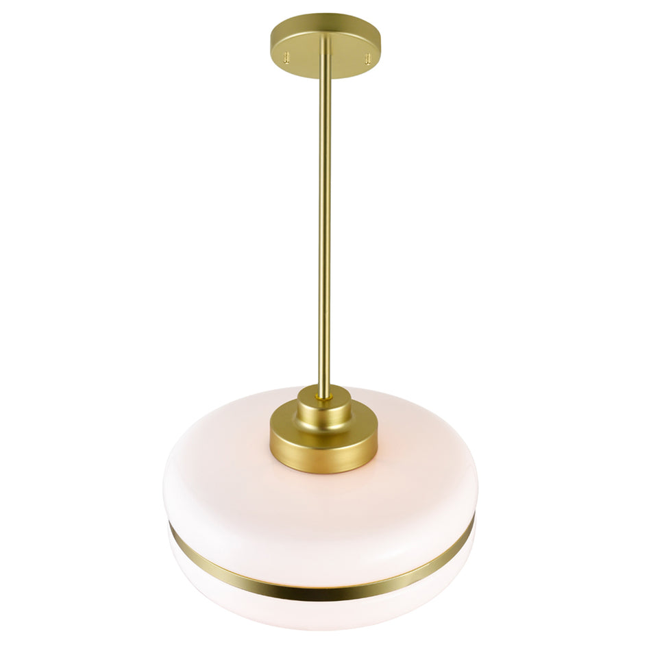 Elementary 1 Light Down Pendant With Pearl Gold Finish by CWI