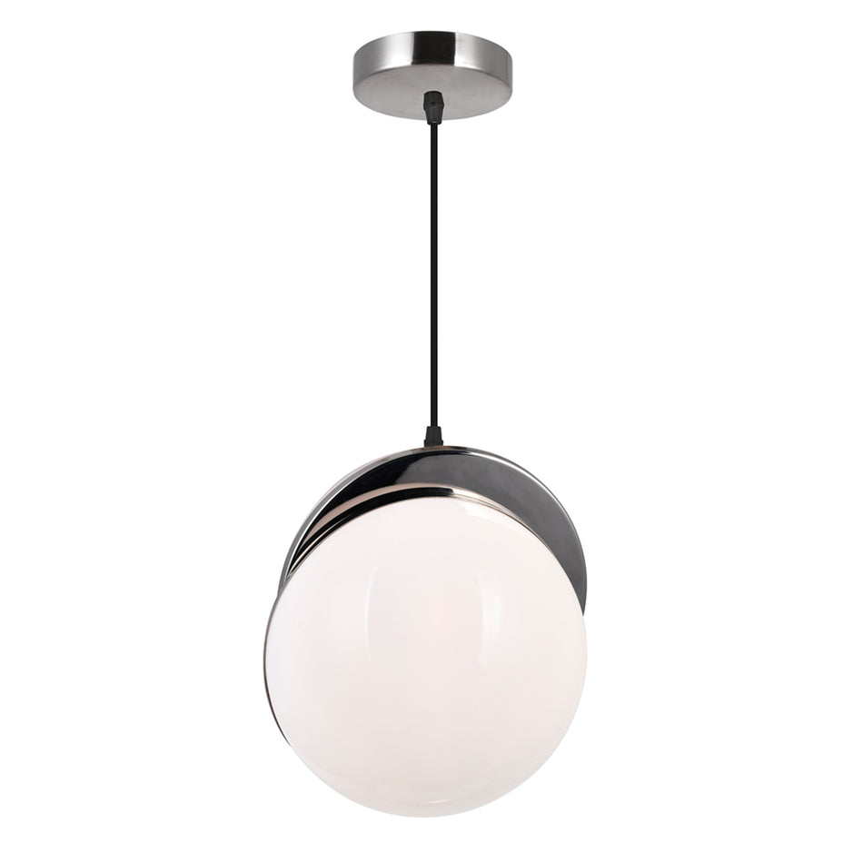 Gemini 1 Light Mini Pendant With Polished Nickel Finish by CWI