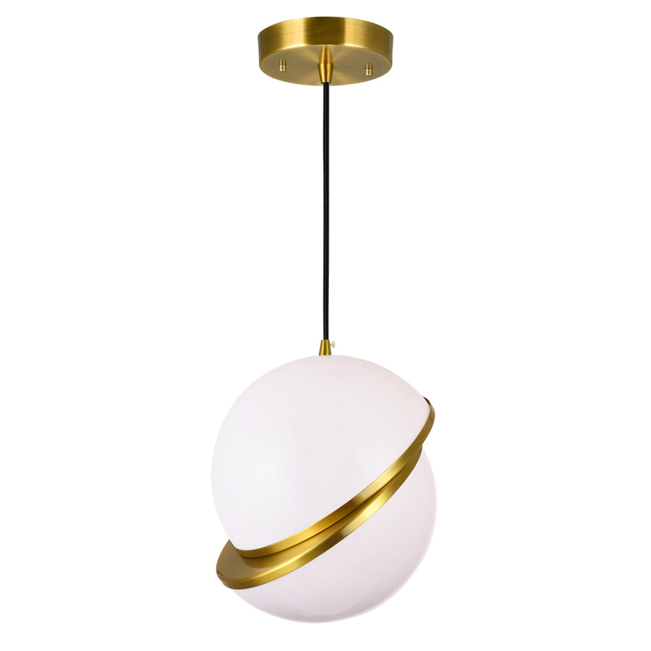 Gemini 1 Light Mini Pendant With Brass Finish by CWI