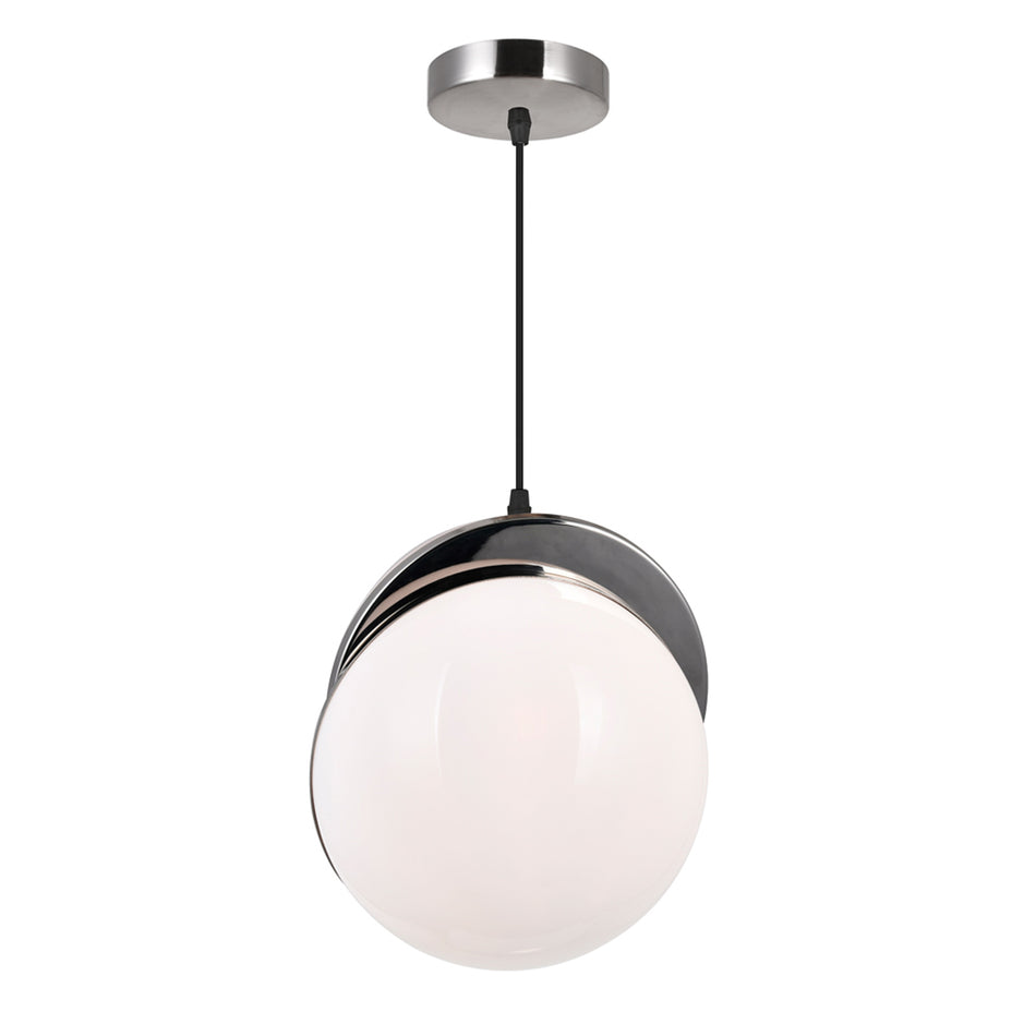 Gemini 1 Light Pendant With Polished Nickel Finish by CWI