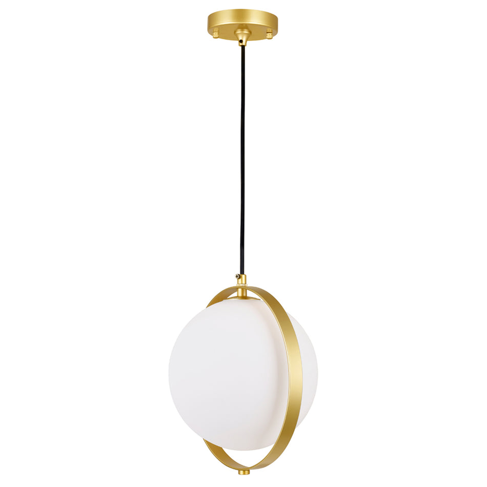 Da Vinci 1 Light 10in Brass Mini Pendant