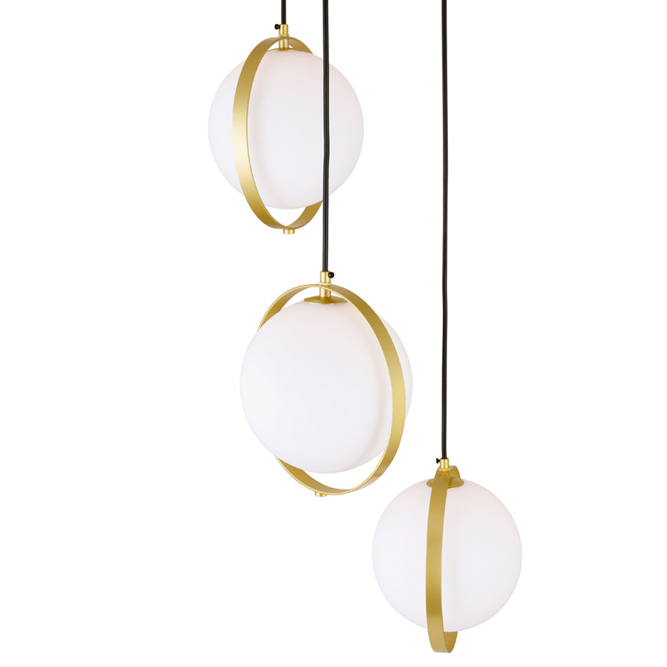 Da Vinci 3 Light 16in Brass Multi Light Pendant by CWI