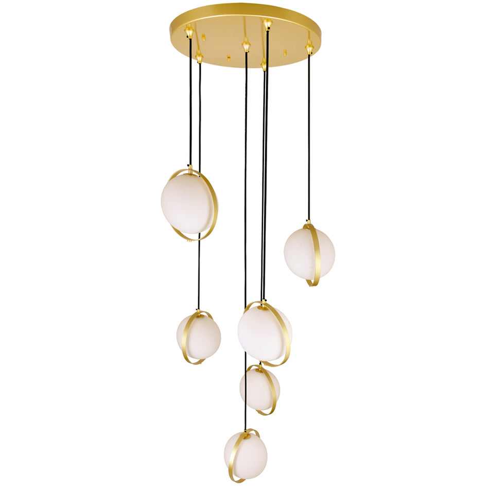 Da Vinci 6 Light 24in Brass Multi Light Pendant by CWI