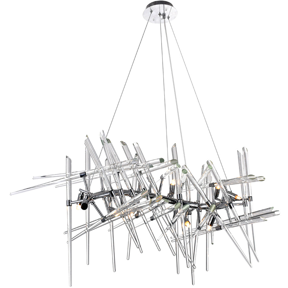 Icicle 10 Light 39in Chrome Chandelier
