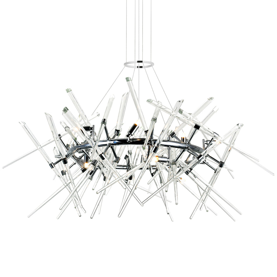 Icicle 12 Light 42in Chrome Chandelier by CWI