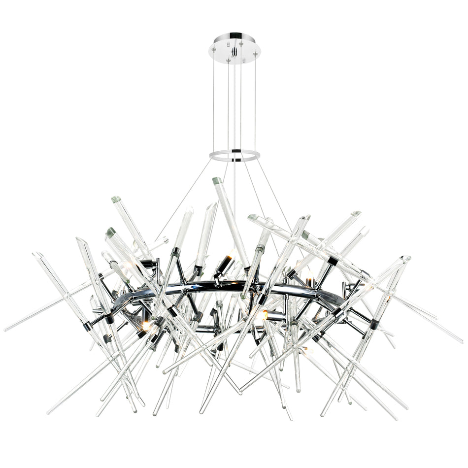 Icicle 12 Light 42in Chrome Chandelier