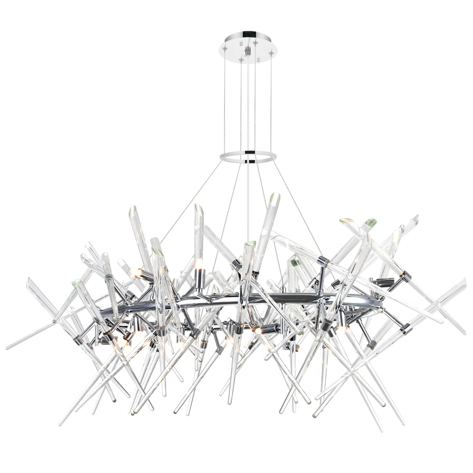 Icicle 12 Light 43in Chrome Chandelier