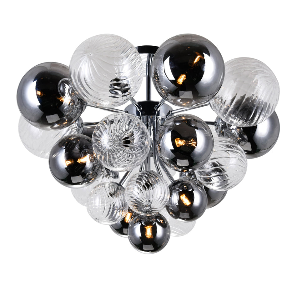 Pallocino 10 Light 25in Chrome Flush Mount by CWI