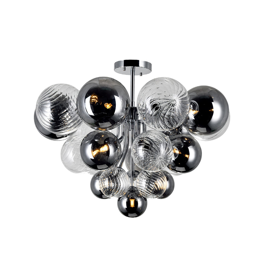 Pallocino 10 Light 25in Chrome Flush Mount