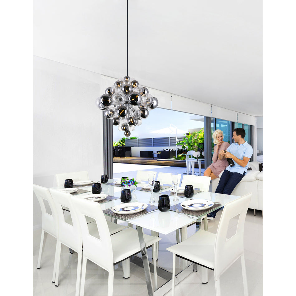 Pallocino 27 Light 36in Chrome Chandelier by CWI