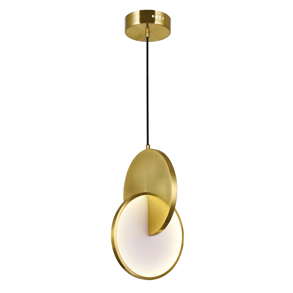 Tranche Integrated LED 10in Brushed Brass Mini Pendant