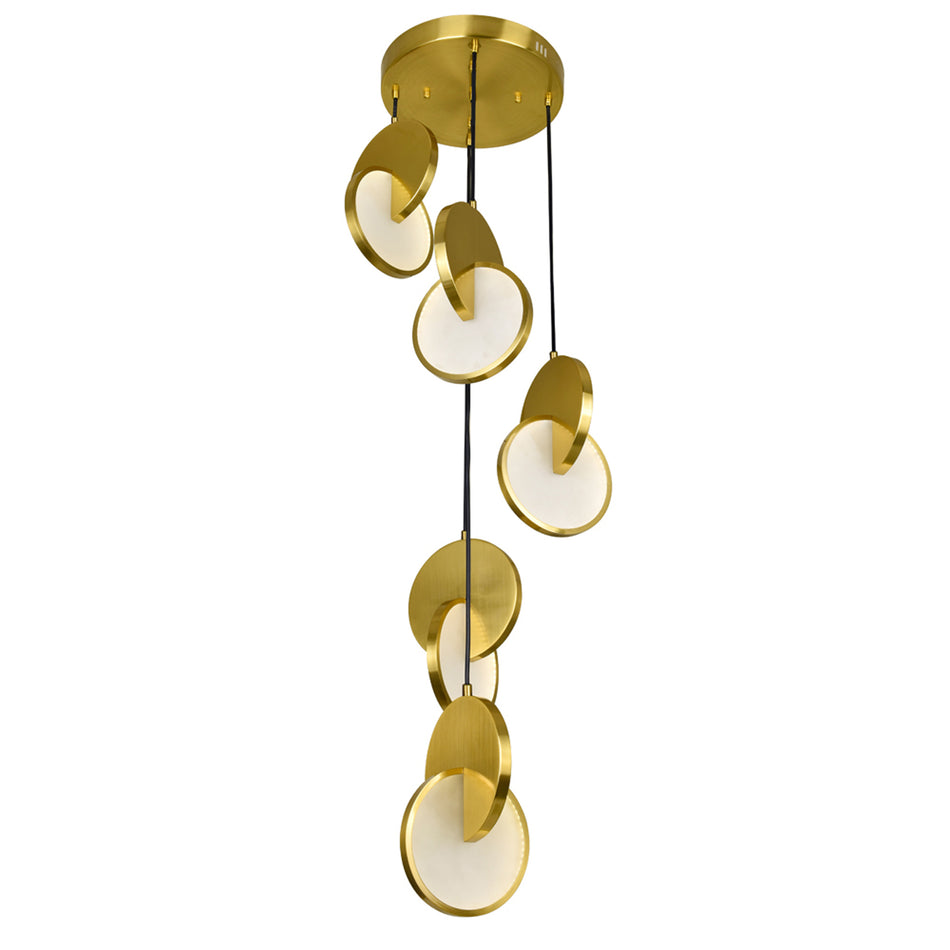 Tranche Integrated LED 18in Brushed Brass Pendant by CWI