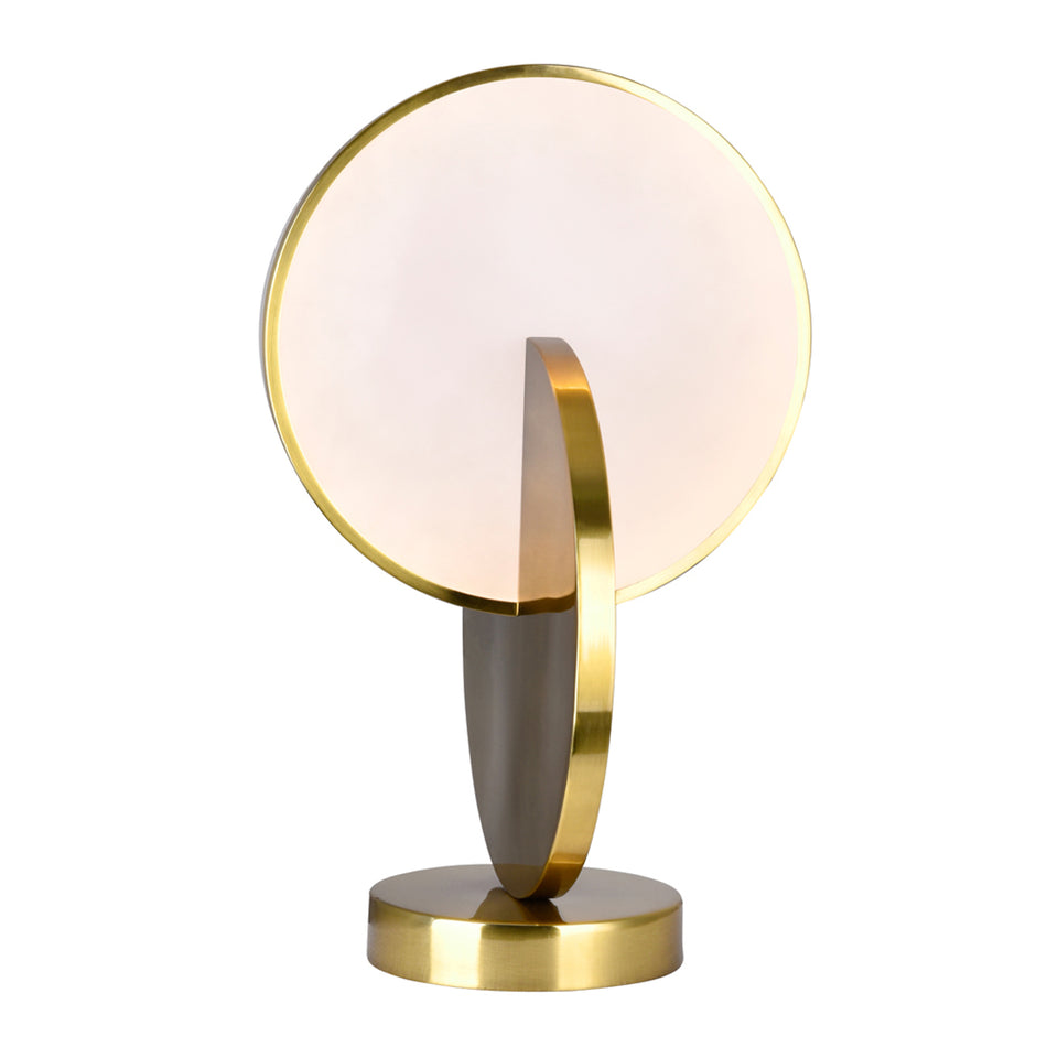 Tranche Integrated LED Brushed Brass Table Lamp by CWI