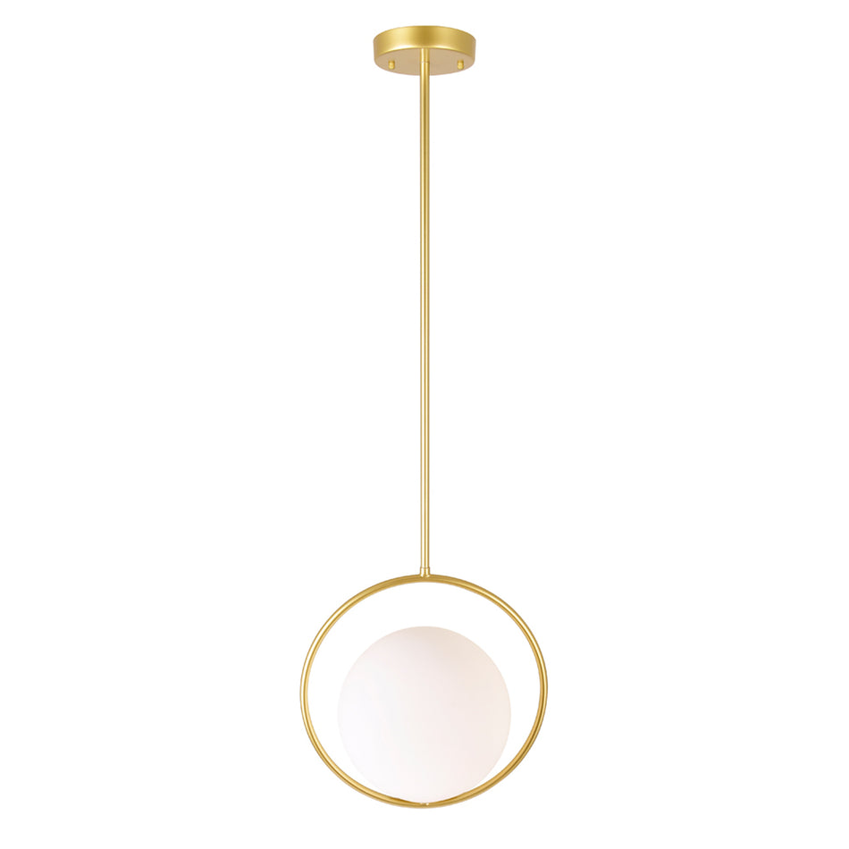 Celeste 1 Light 14in Medallion Gold Mini Pendant by CWI