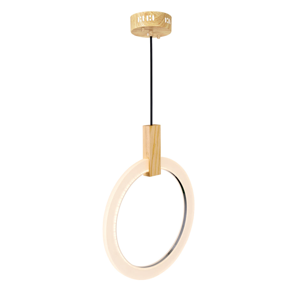 Anello LED Pendant With White Oak Finish by CWI