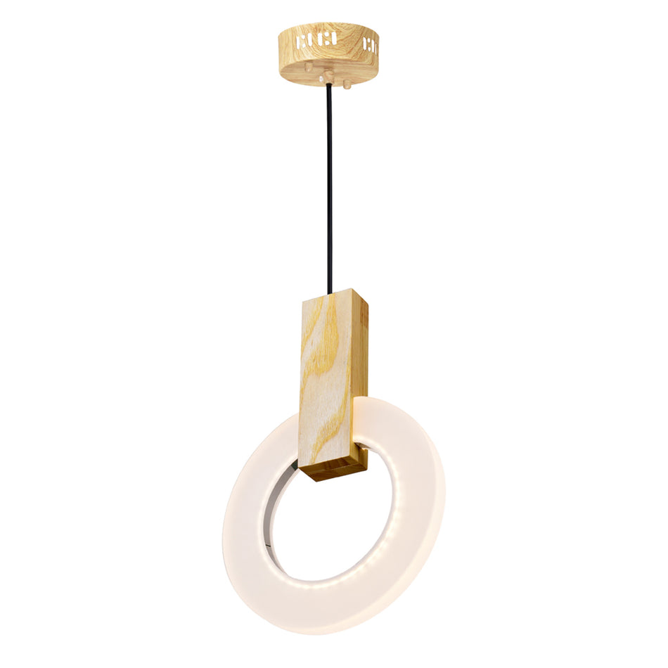 Anello LED Mini Pendant With White Oak Finish by CWI