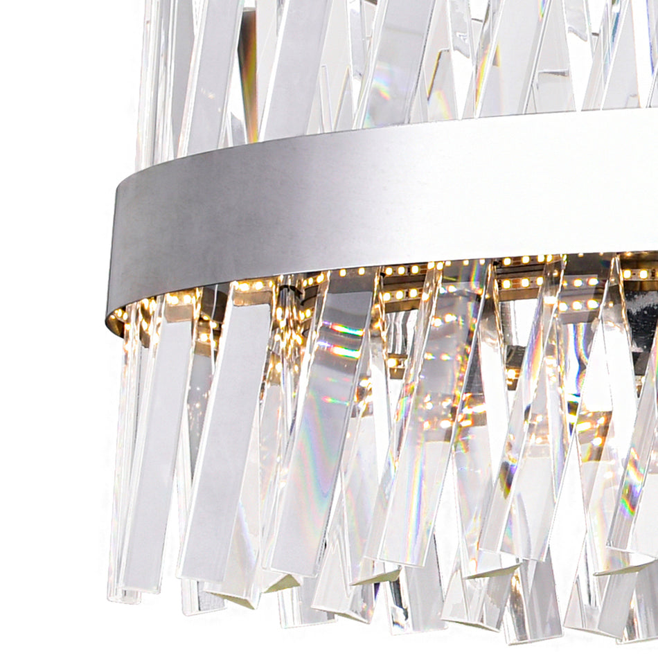 Glace Integrated LED 40in Round Chrome Chandelier by CWI