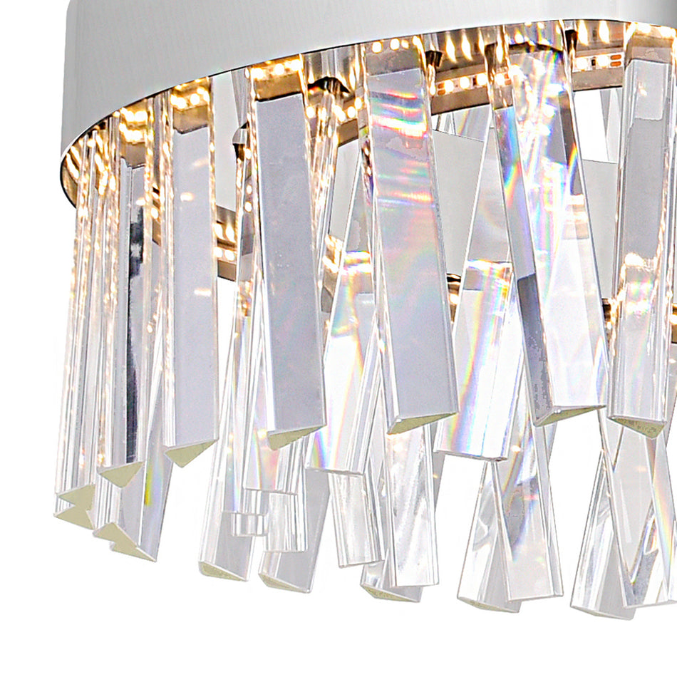 Glace Integrated LED 40in Curved Chrome Chandelier by CWI