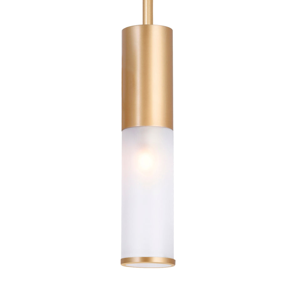 Pipes 1 Light Mini Pendant With Sun Gold Finish by CWI