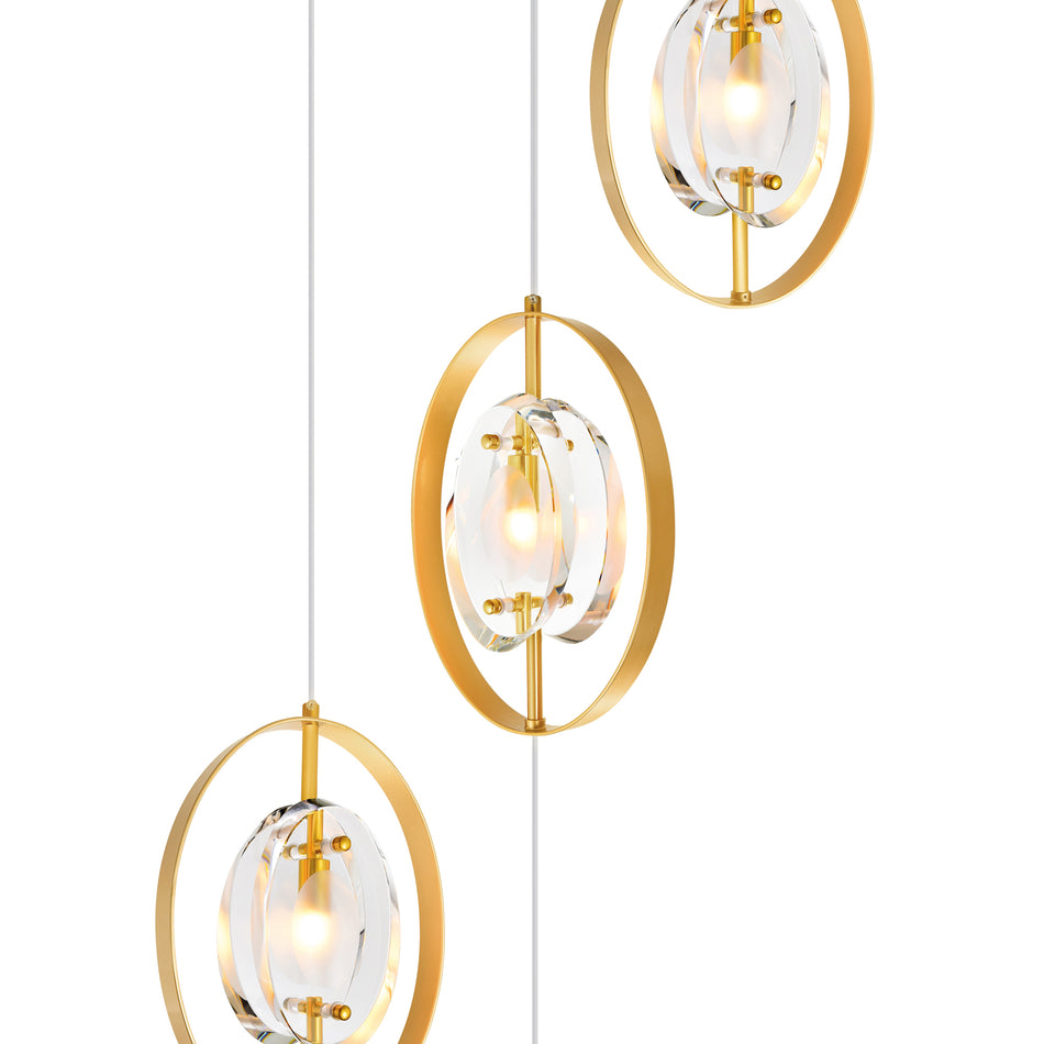 Iris 6 Light Pendant With Sun Gold Finish by CWI