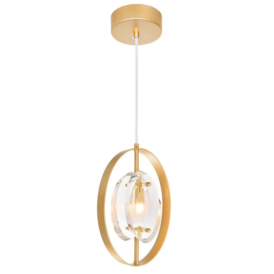 Iris 1 Light Mini Pendant With Sun Gold Finish