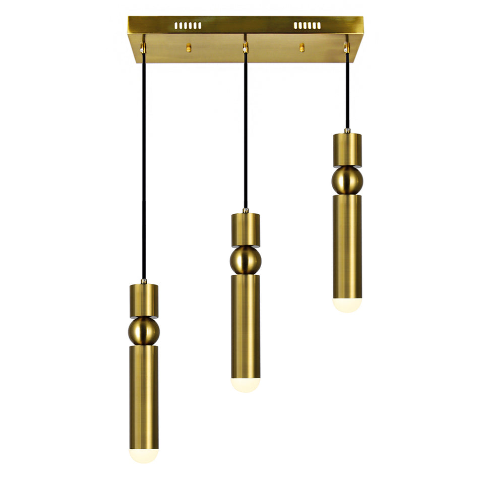 Chime LED Island/Pool Table Chandelier With Brass Finish by CWI