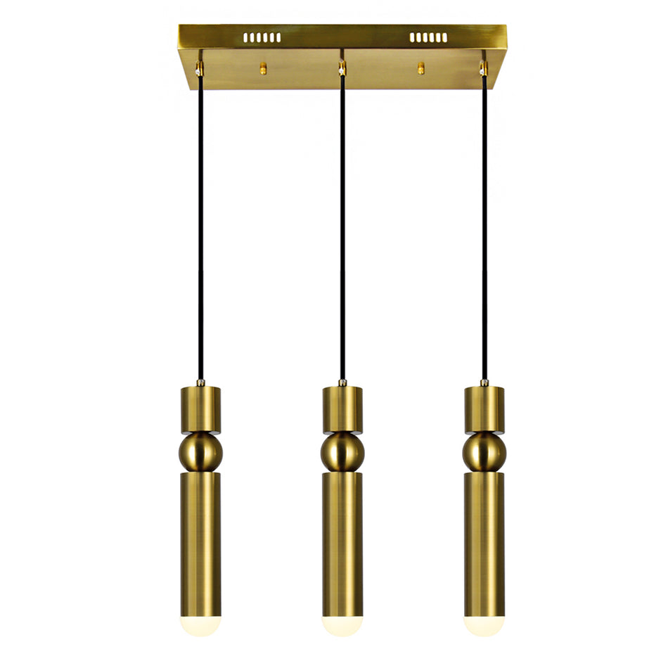 Chime LED Island/Pool Table Chandelier With Brass Finish