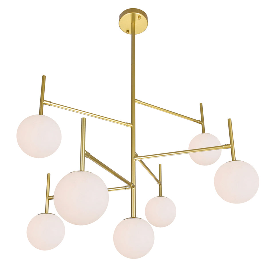 Tourch 7 Light 36in Medallion Gold Chandelier by CWI
