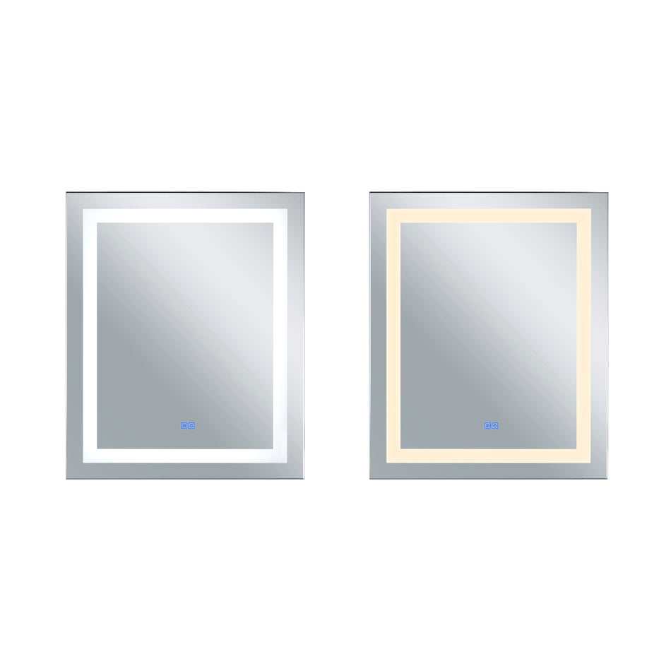 Abril Rectangular 30x36in Matte White Integrated LED Mirror
