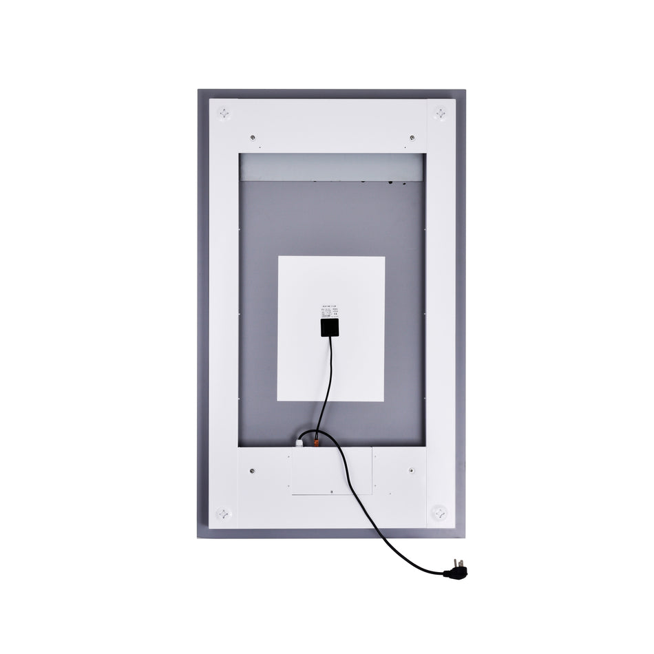 Abril Rectangular 30x49in Matte White Integrated LED Mirror by CWI