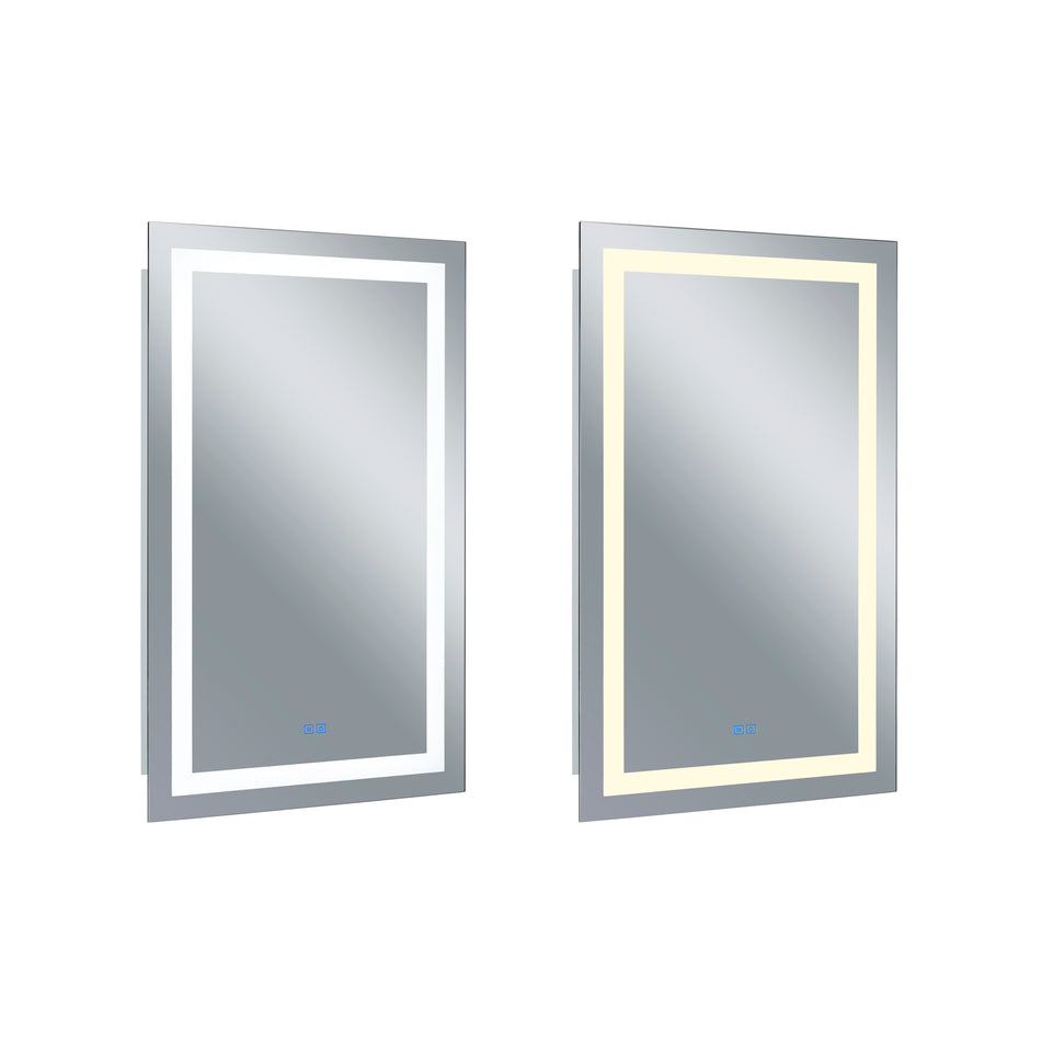 Abril Rectangular 30x49in Matte White Integrated LED Mirror