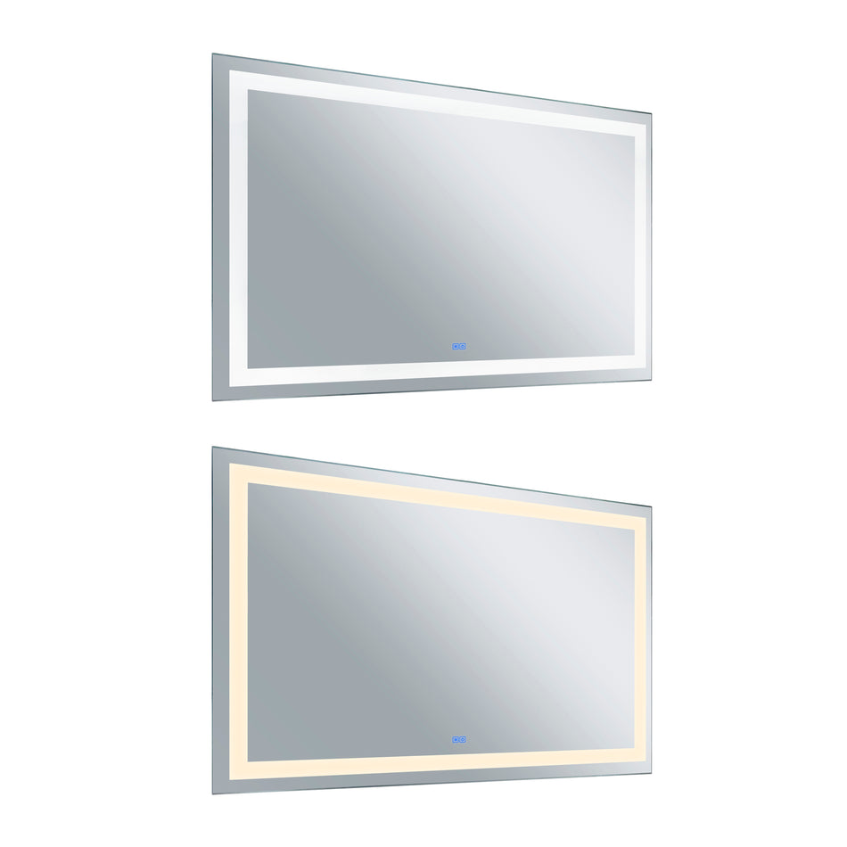 Abril Rectangular 40x36in Matte White Integrated LED Mirror by CWI