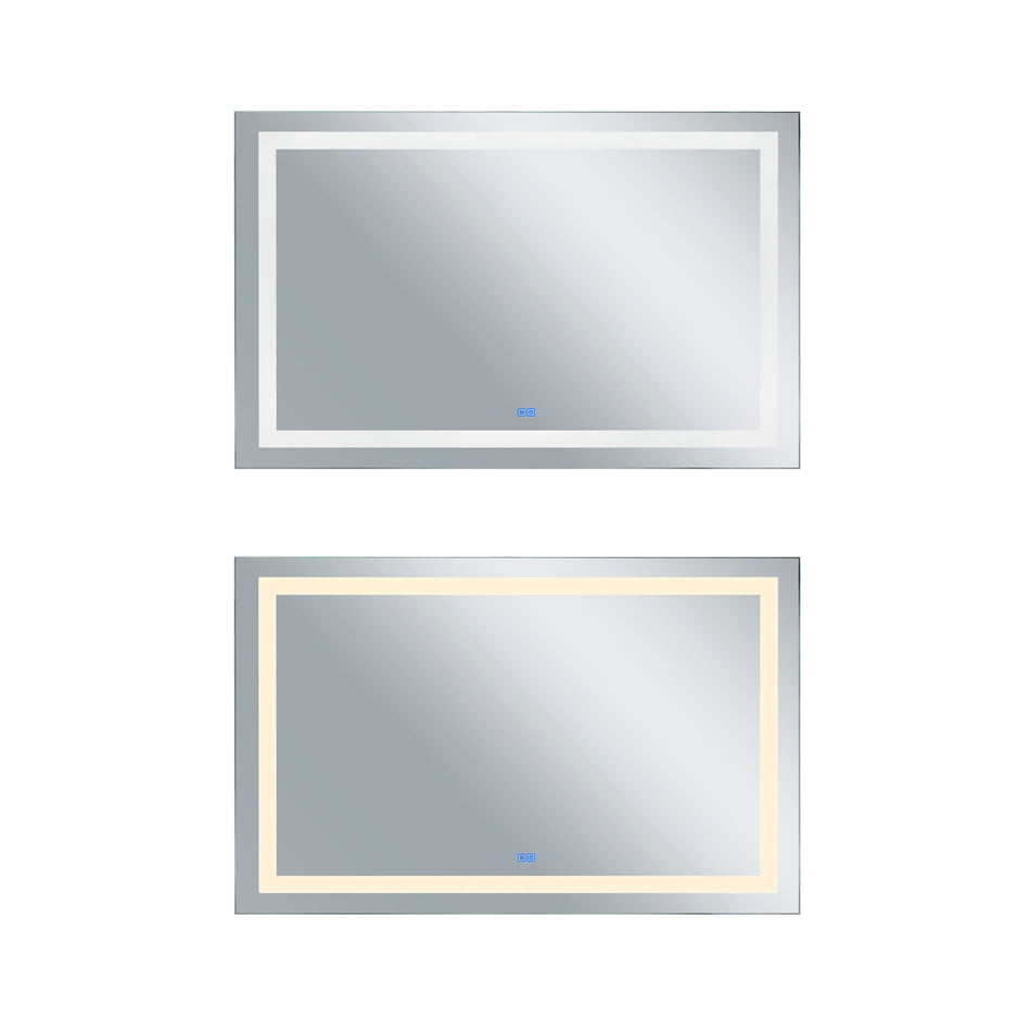 Abril Rectangular 40x36in Matte White Integrated LED Mirror