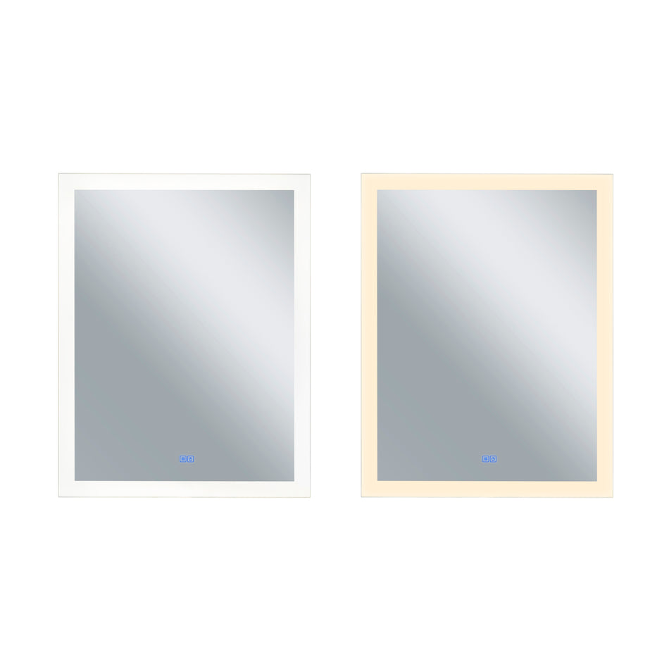Abigail Rectangular 32x40in Matte White Integrated LED Mirror