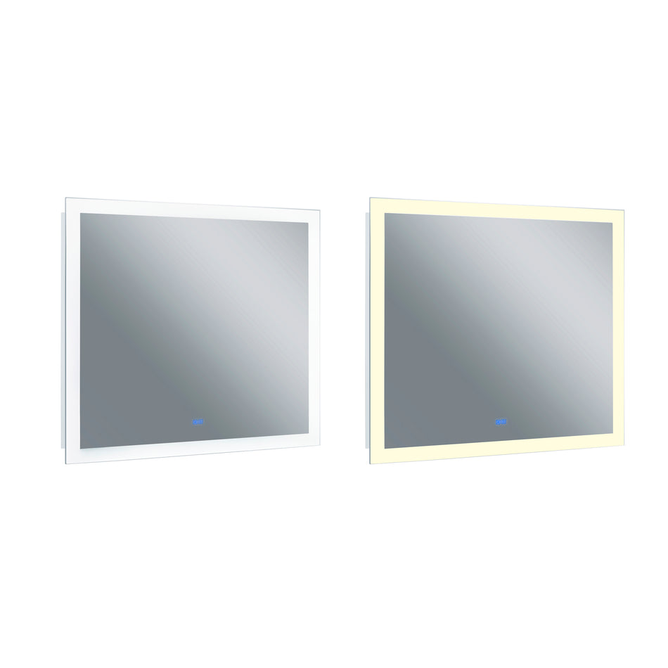 Abigail Rectangular 40x36in Matte White Integrated LED Mirror